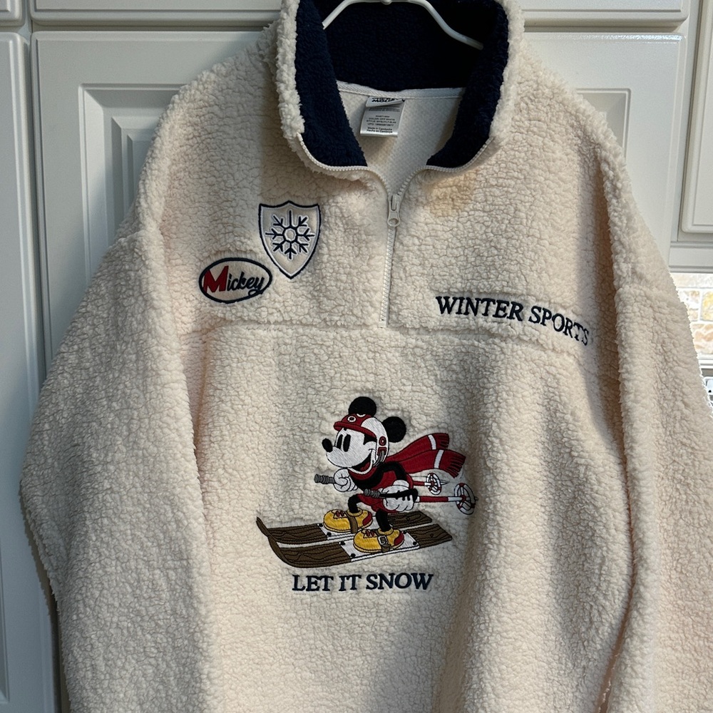 NEW— Disney Off White Mickey Mouse Pullover